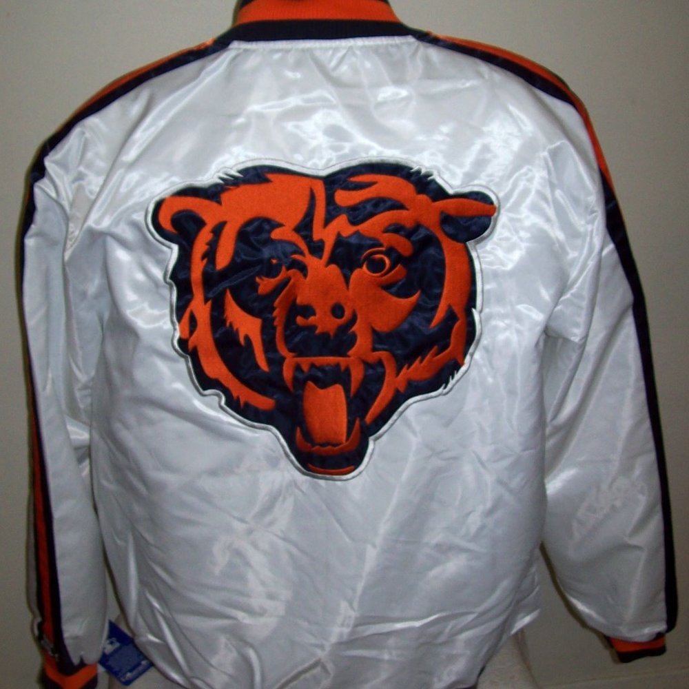 CHICAGO BEARS STARTER White Snap Down Jacket 5X-6X
